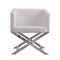 Manhattan Comfort Hollywood Lounge Accent Chair in White and Polished Chrome, PK2 2-AC050-WH - alternate 3
